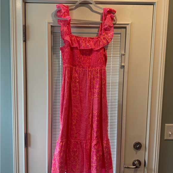 Pink Ruffled Maxi Dress - Picture 3 of 3